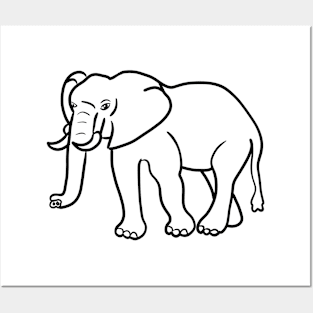 Stick figure elephant Posters and Art